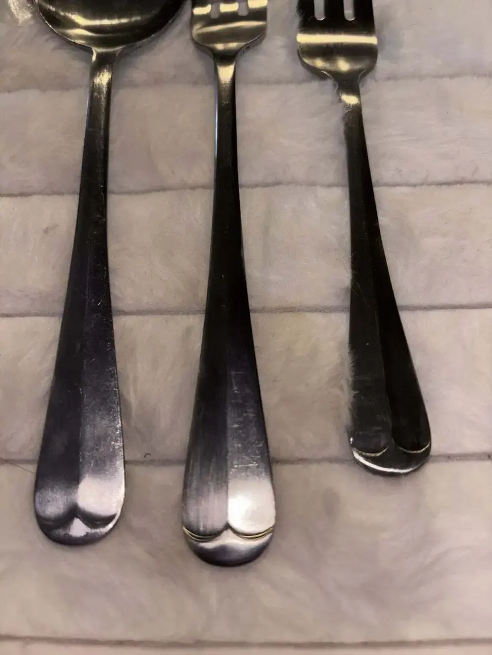 MCM Mid Century Modern Stainless Flatware Set 20pc Japan 3-Prong New Old Stock